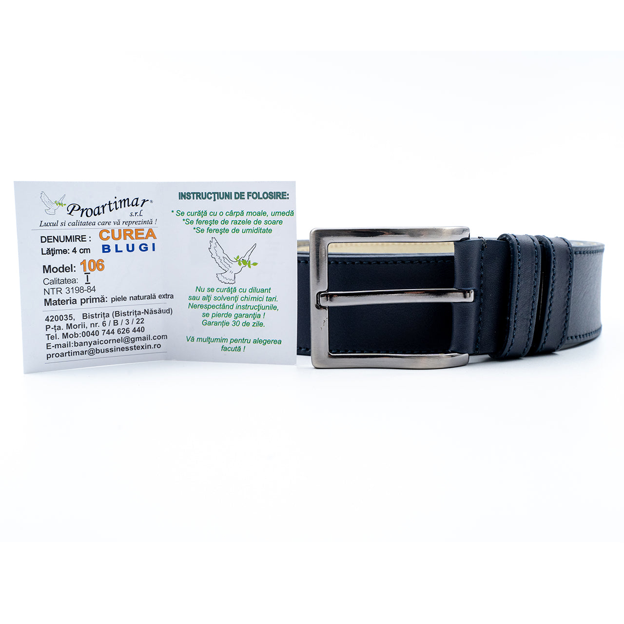 Curea de Bărbați pentru Blugi din Piele Naturală 4 CM– Structură Dual-Layer și Autenticitate Casual