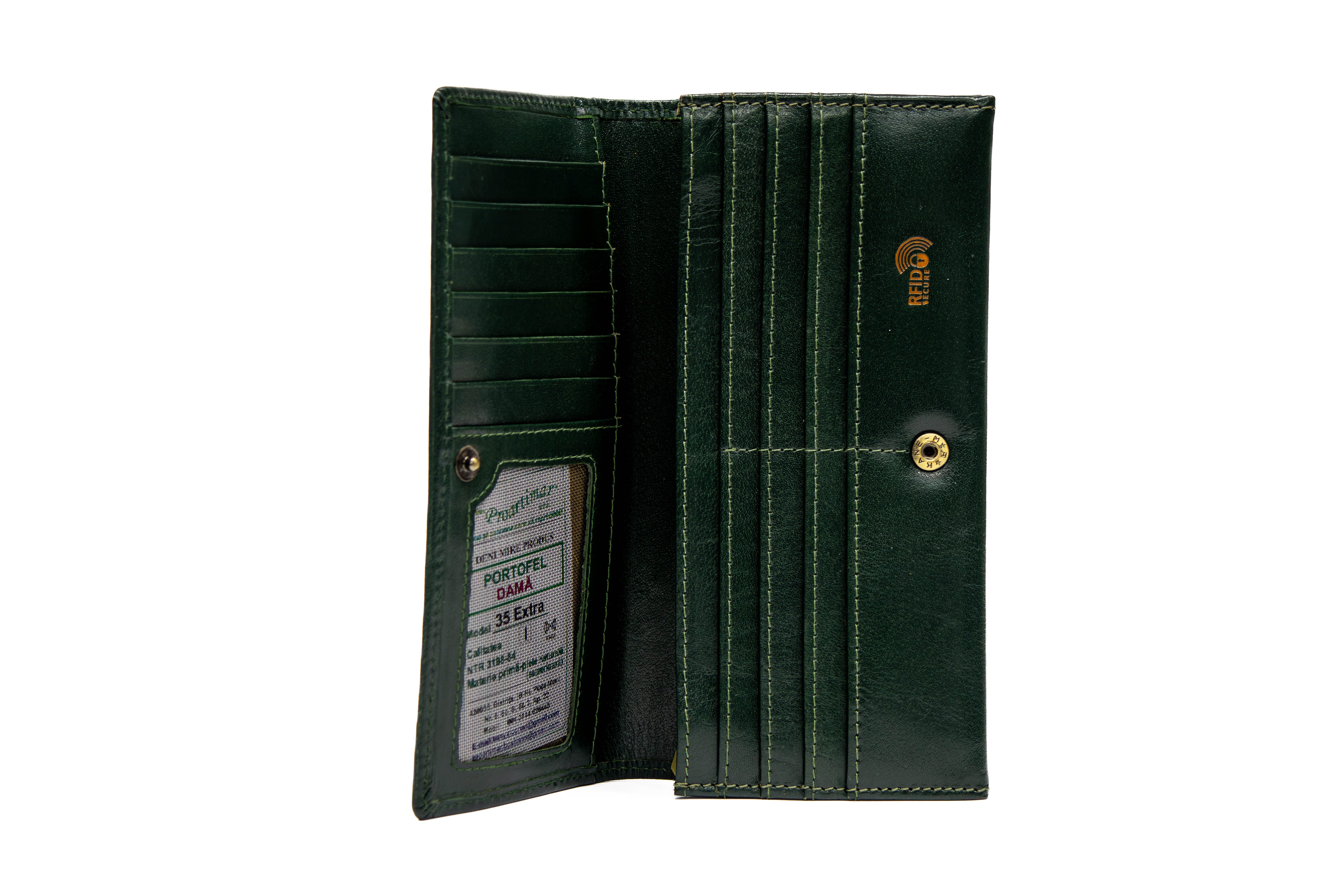 Portofel Elegant de Damă din Piele Naturala tratata Analin Lux și Eleganta Protectie RFID
