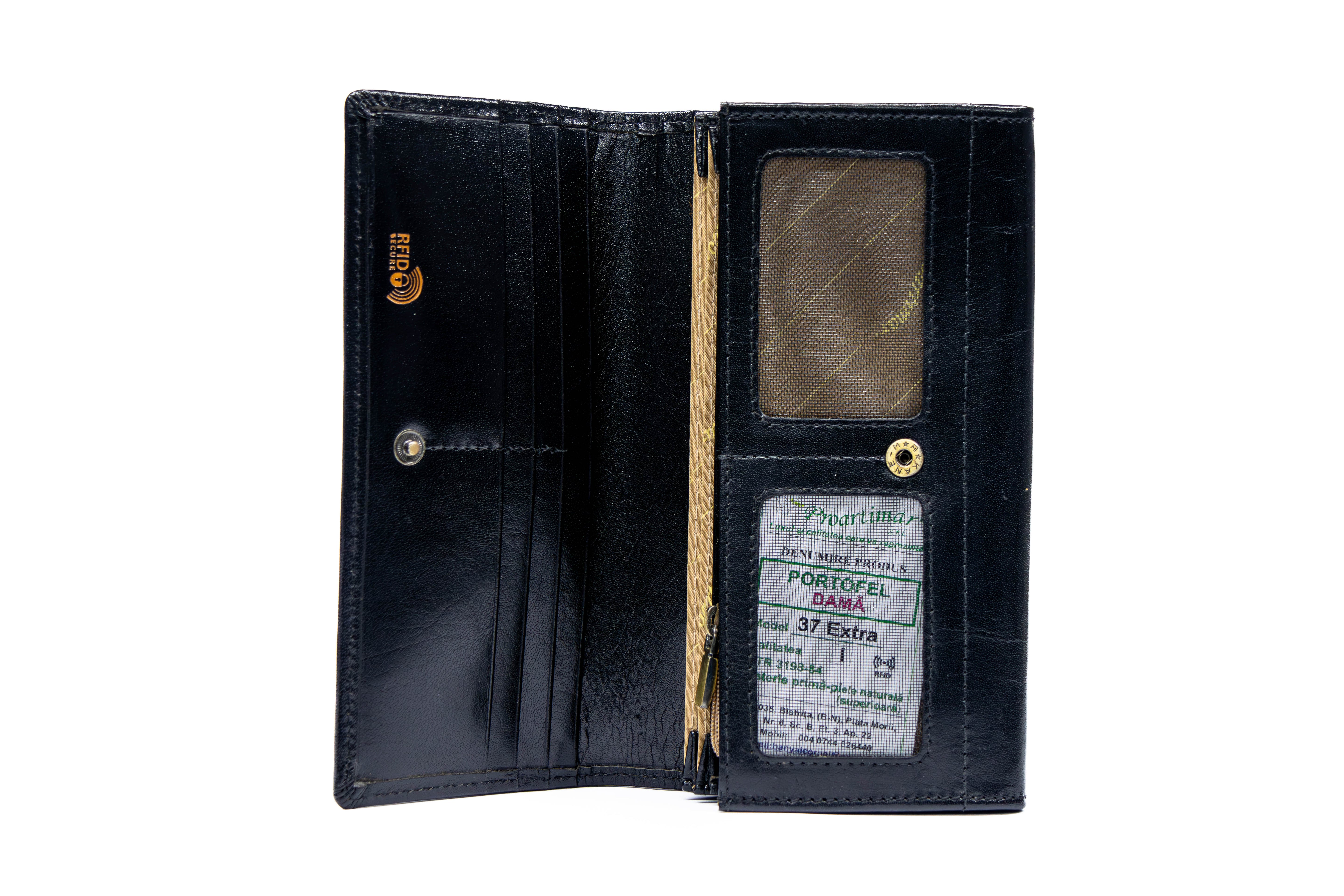 Portofel Elegant de Damă din Piele Naturala tratata Analin Lux și Eleganta Protectie RFID