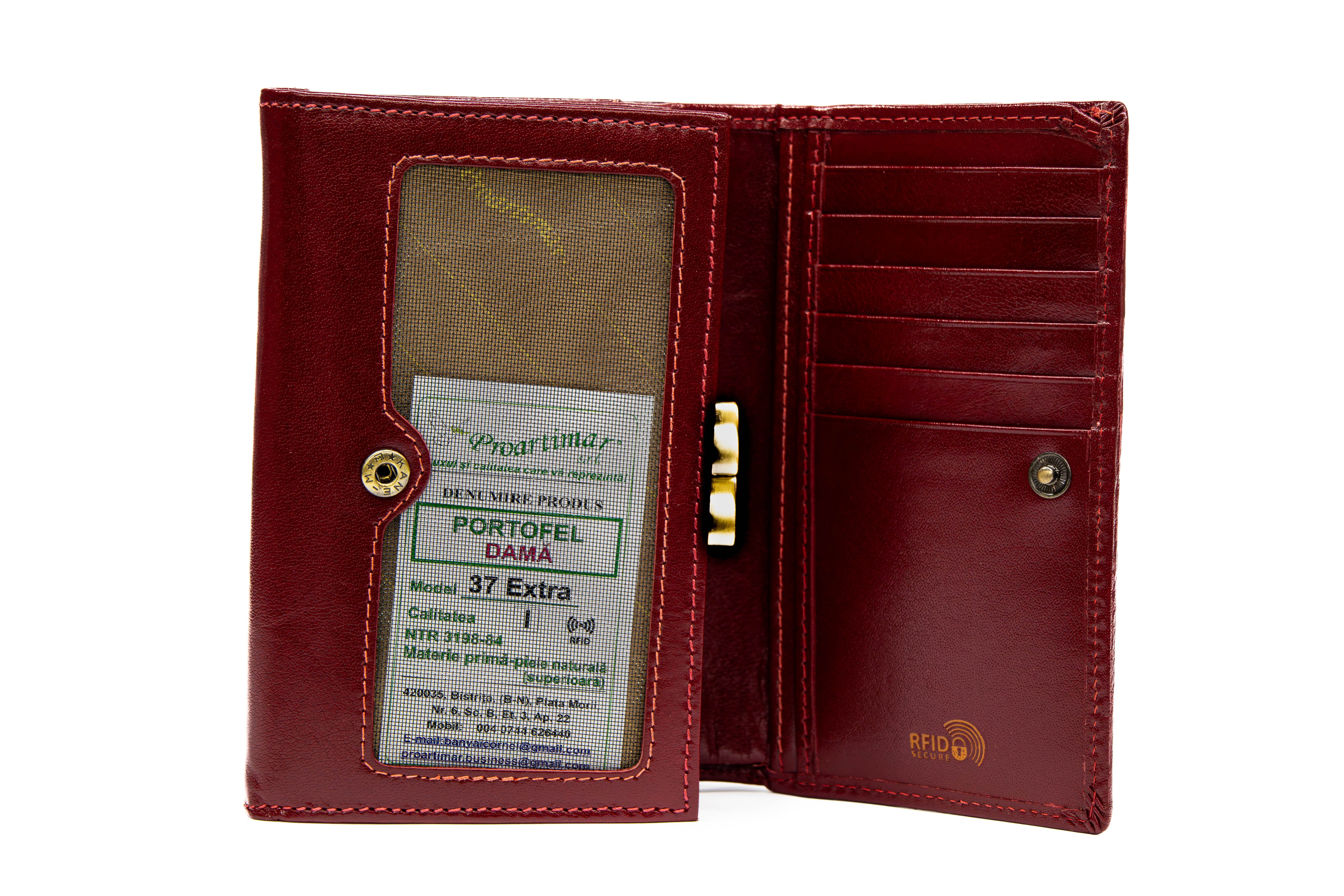Portofel Elegant Dama din Piele Naturala Analin Lux și Eleganta cu Protectie RFID