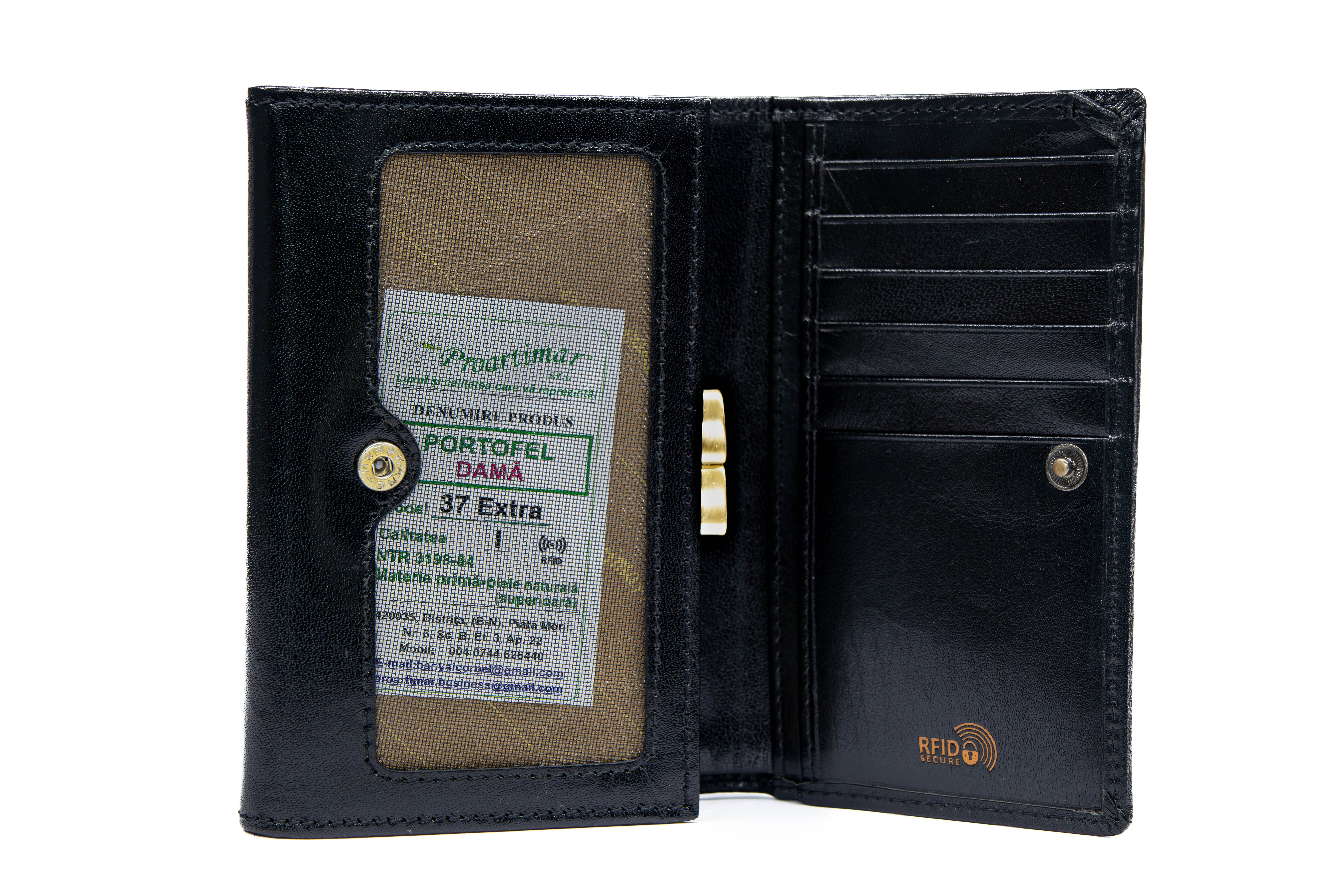 Portofel Elegant Dama din Piele Naturala Analin Lux și Eleganta cu Protectie RFID