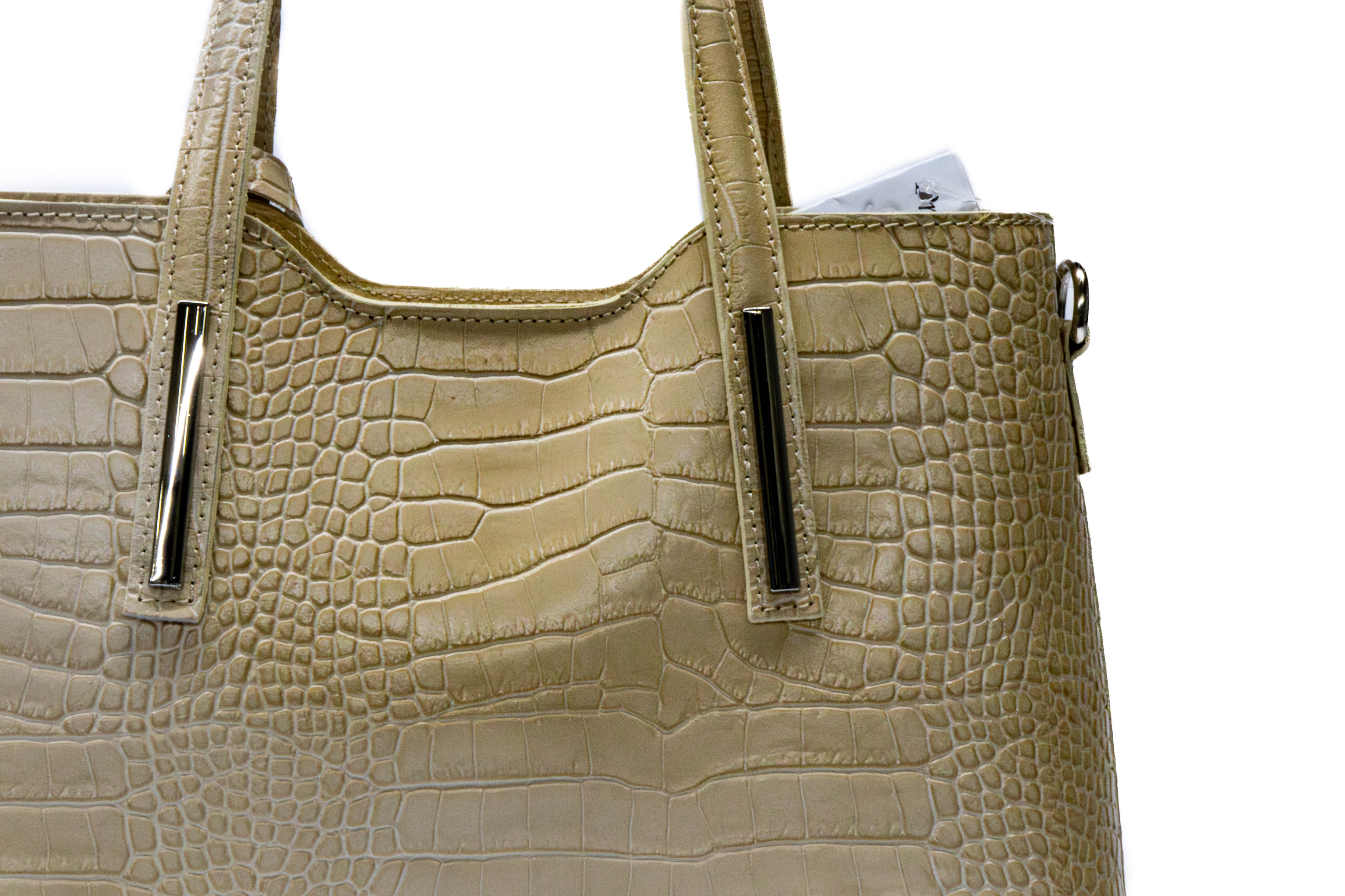 Poseta Dama Piele Naturala Parmelat – Eleganța Dior, Calitate Autentica Croco Crem