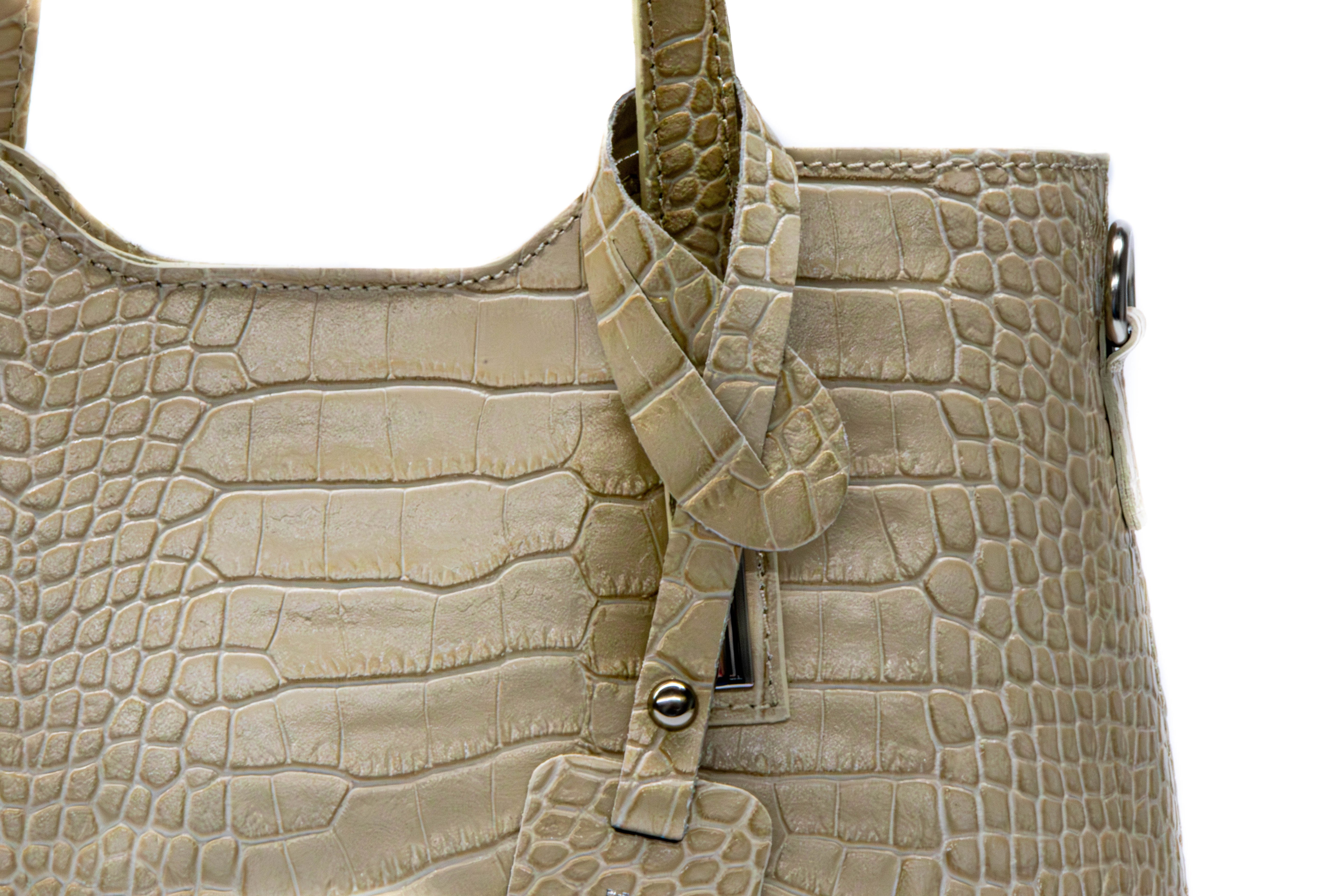 Poseta Dama Piele Naturala Parmelat – Eleganța Dior, Calitate Autentica Croco Crem