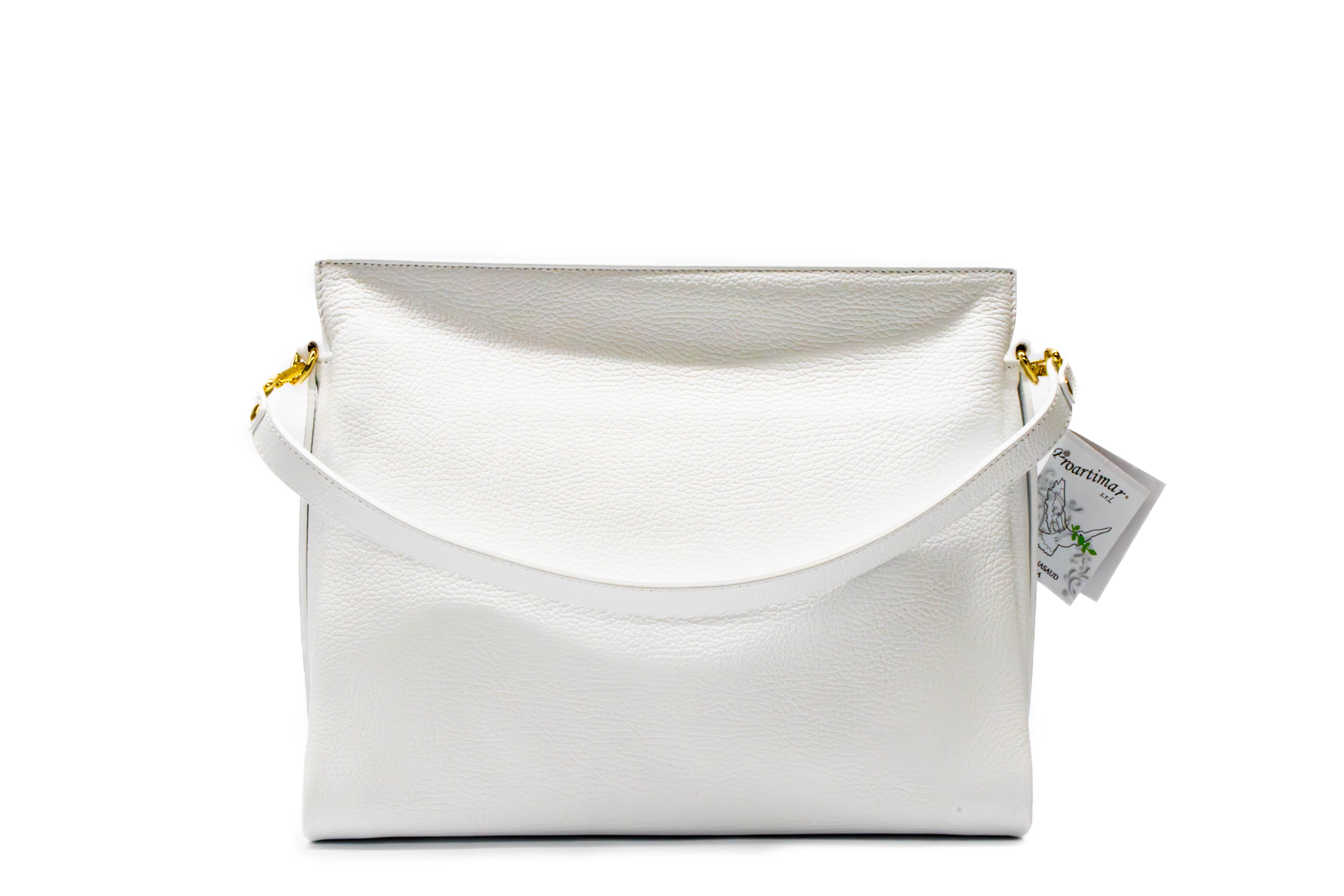 Poseta Dama Piele Naturala Dollar – Calitate Premium, Stil Inconfundabil, Stil Iconic Alb