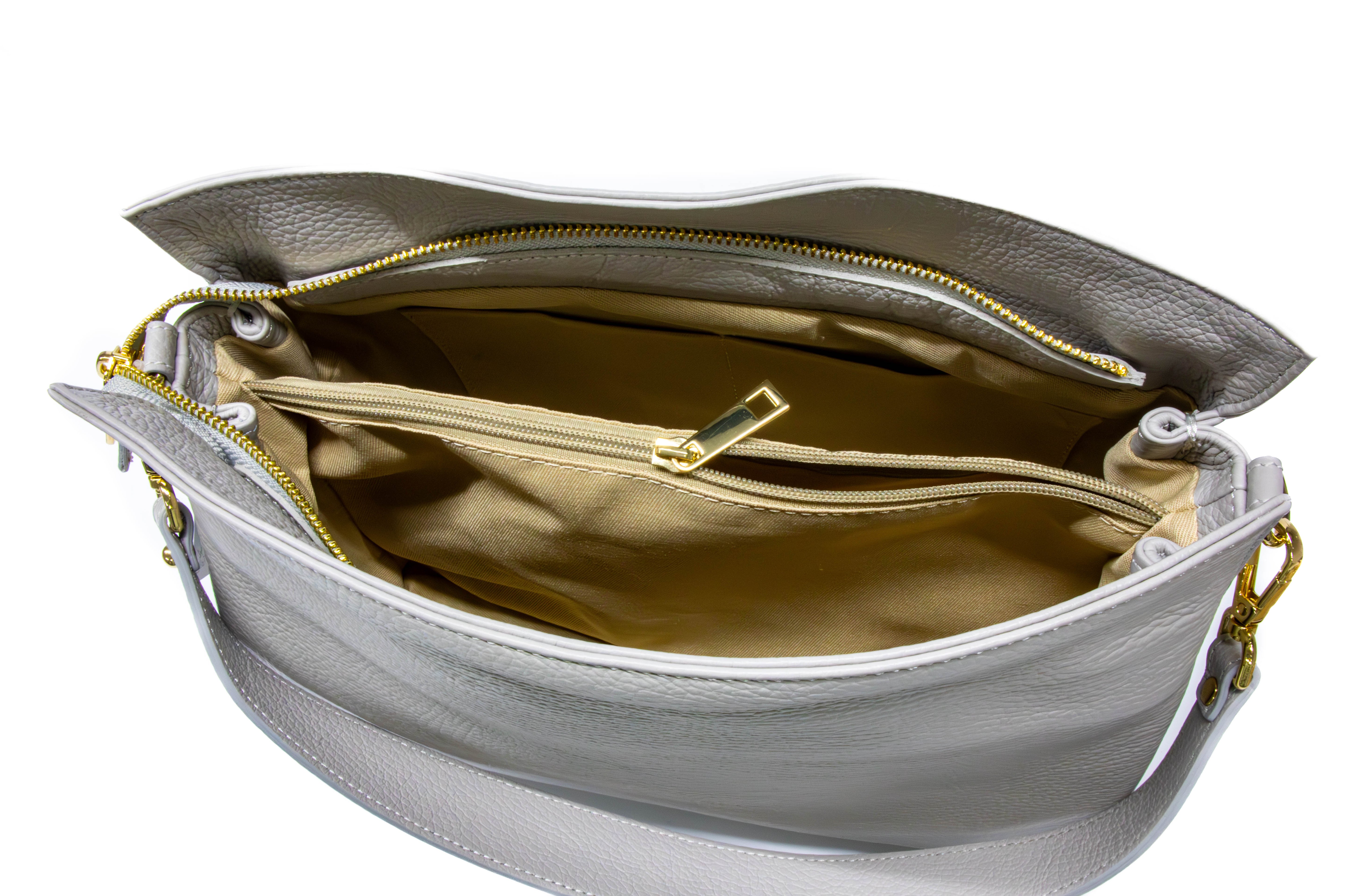 Poseta Dama Piele Naturala Dollar – Calitate Premium, Stil Inconfundabil, Stil Iconic Gri Deschis