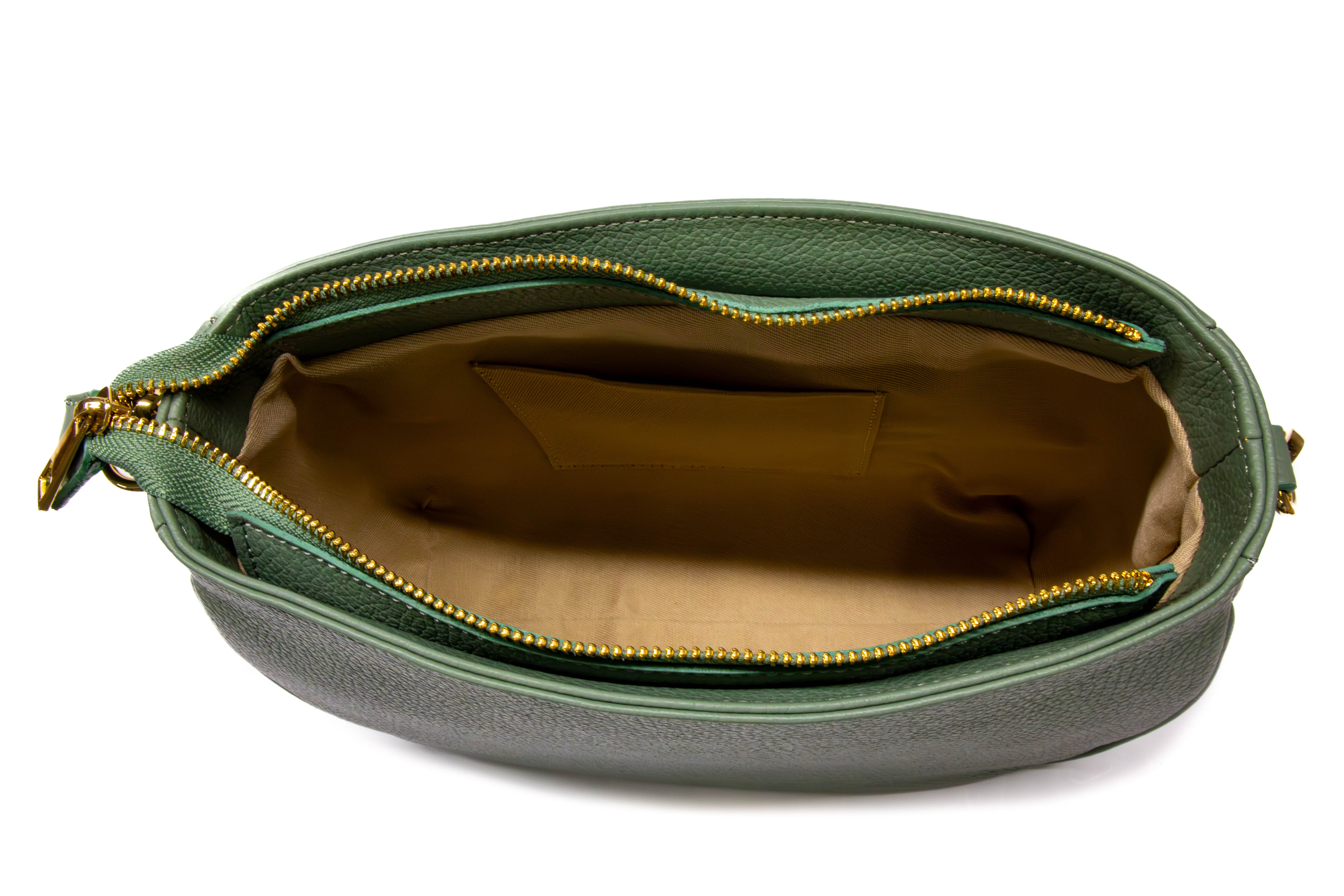 Poseta Dama Piele Naturala Dollar – Lux si Rezistenta Verde
