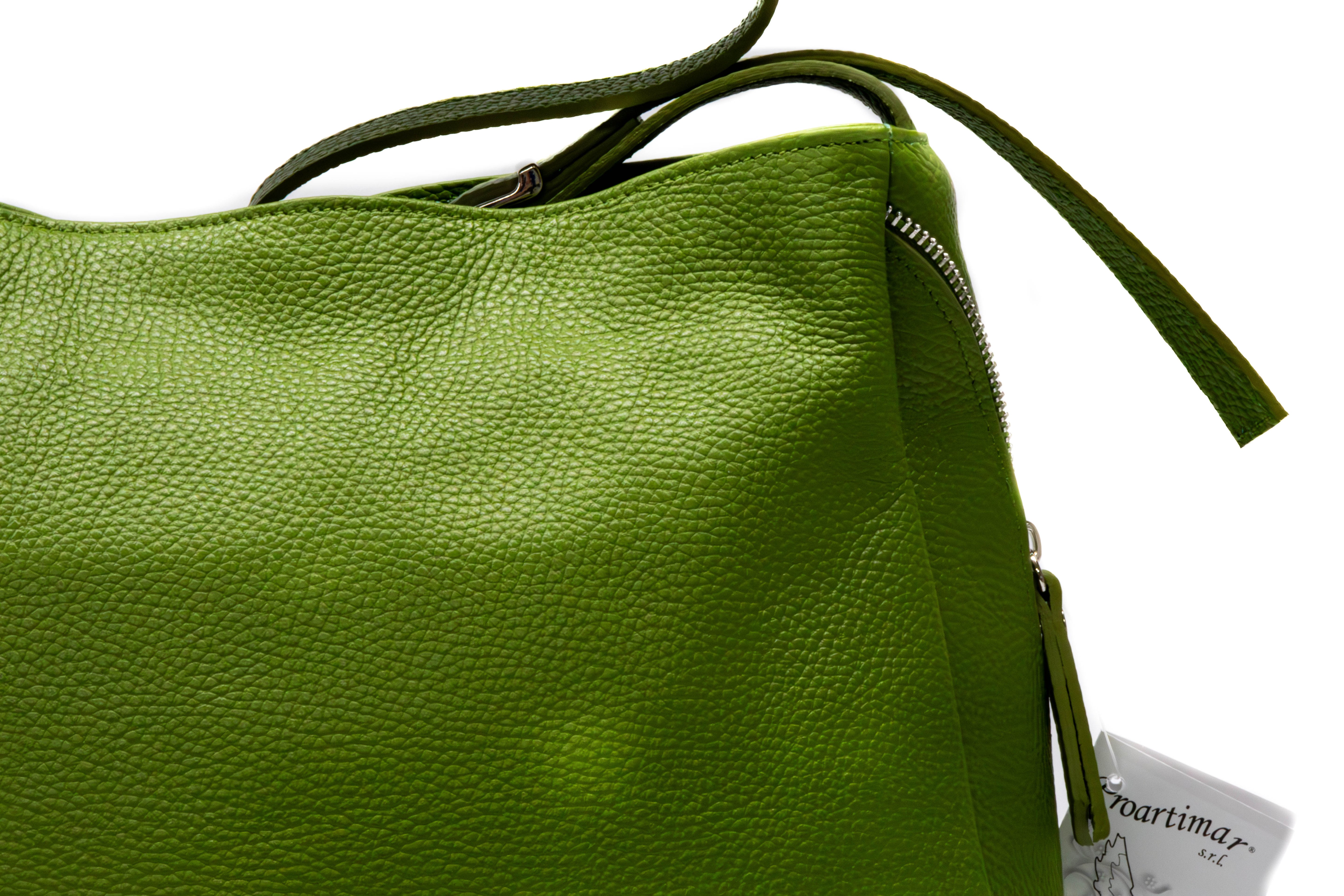 Poseta Sport Dama Piele Naturala Dollar Stilat, Rezistent, Esential Verde