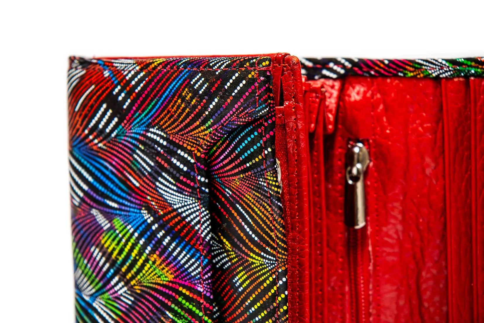 Portofel dama din piele naturala de vitel cu imprimeu Seraphina