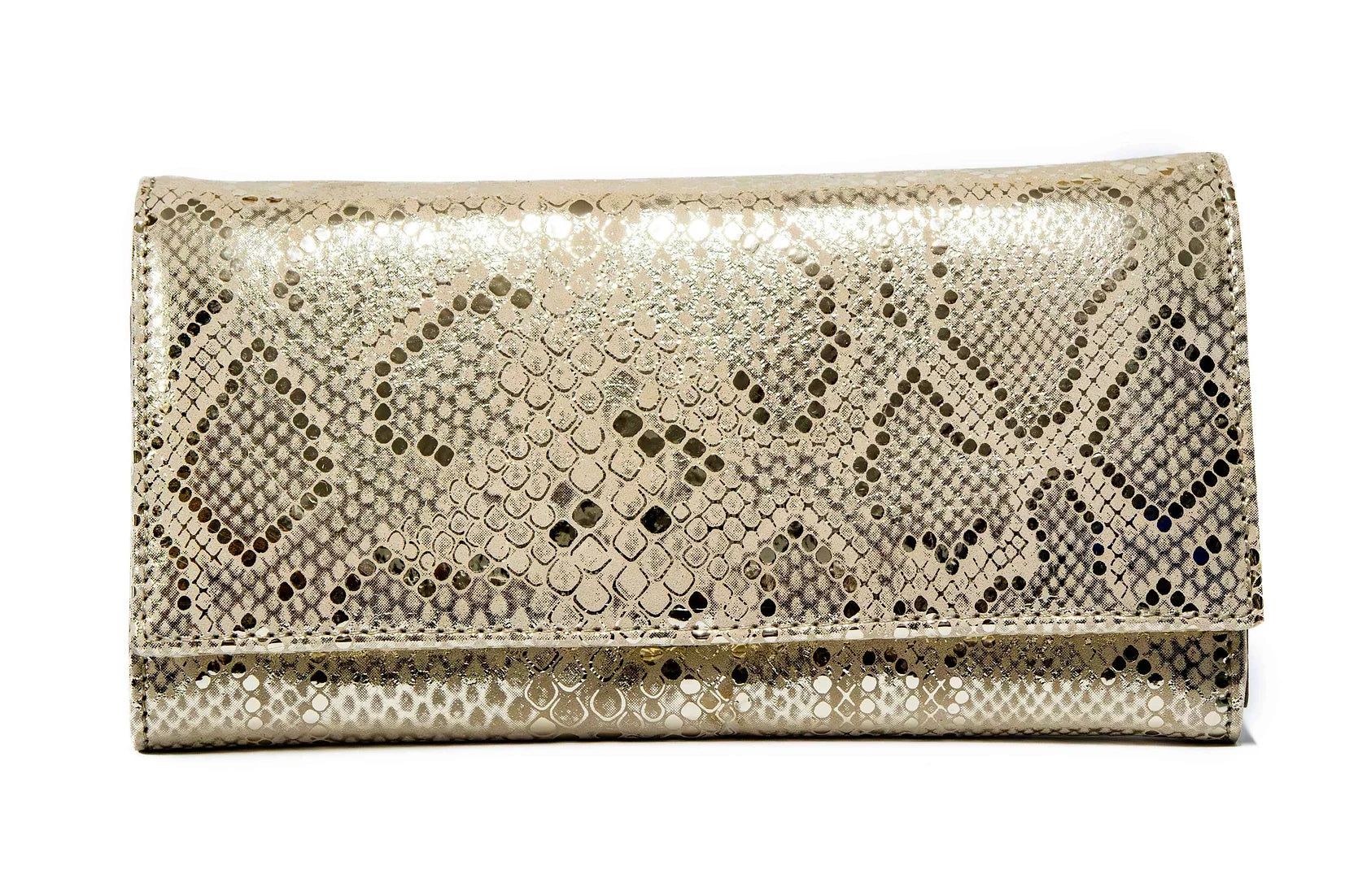 Portofel dama din piele naturala de vitel cu imprimeu Luna