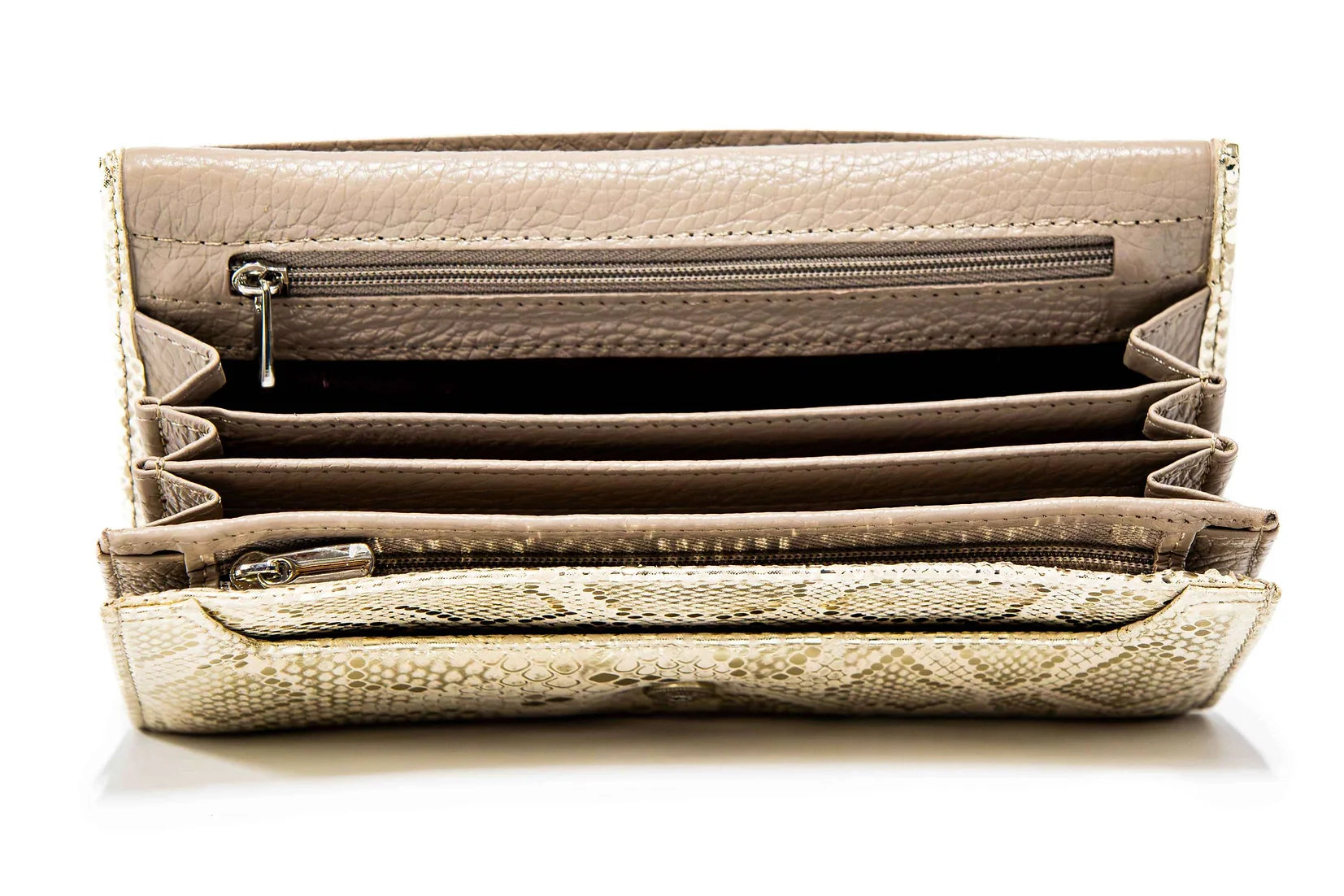 Portofel dama din piele naturala de vitel cu imprimeu Luna