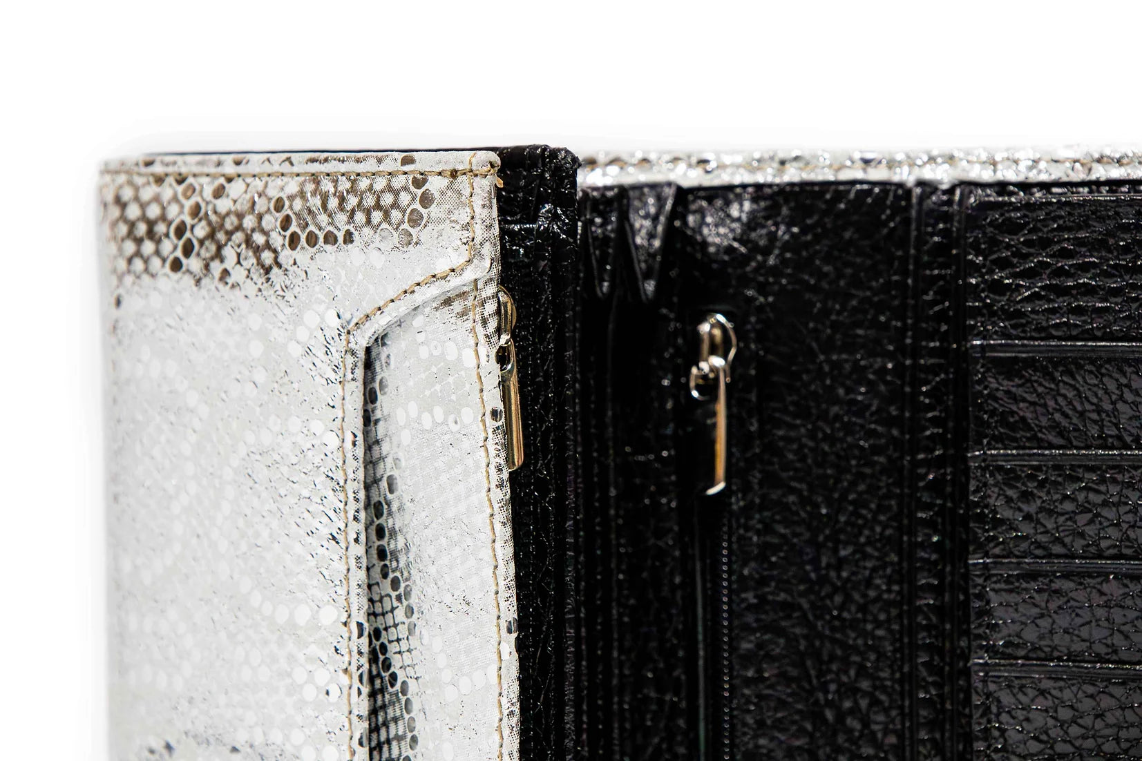 Portofel dama din piele naturala de vitel cu imprimeu Opulence