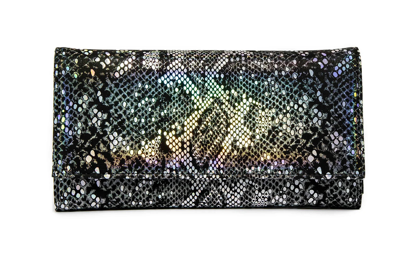 Portofel dama din piele naturala de vitel cu imprimeu