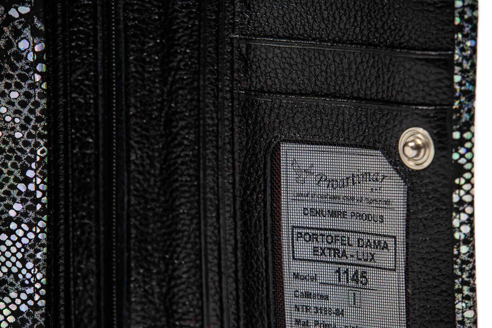 Portofel dama din piele naturala de vitel cu imprimeu