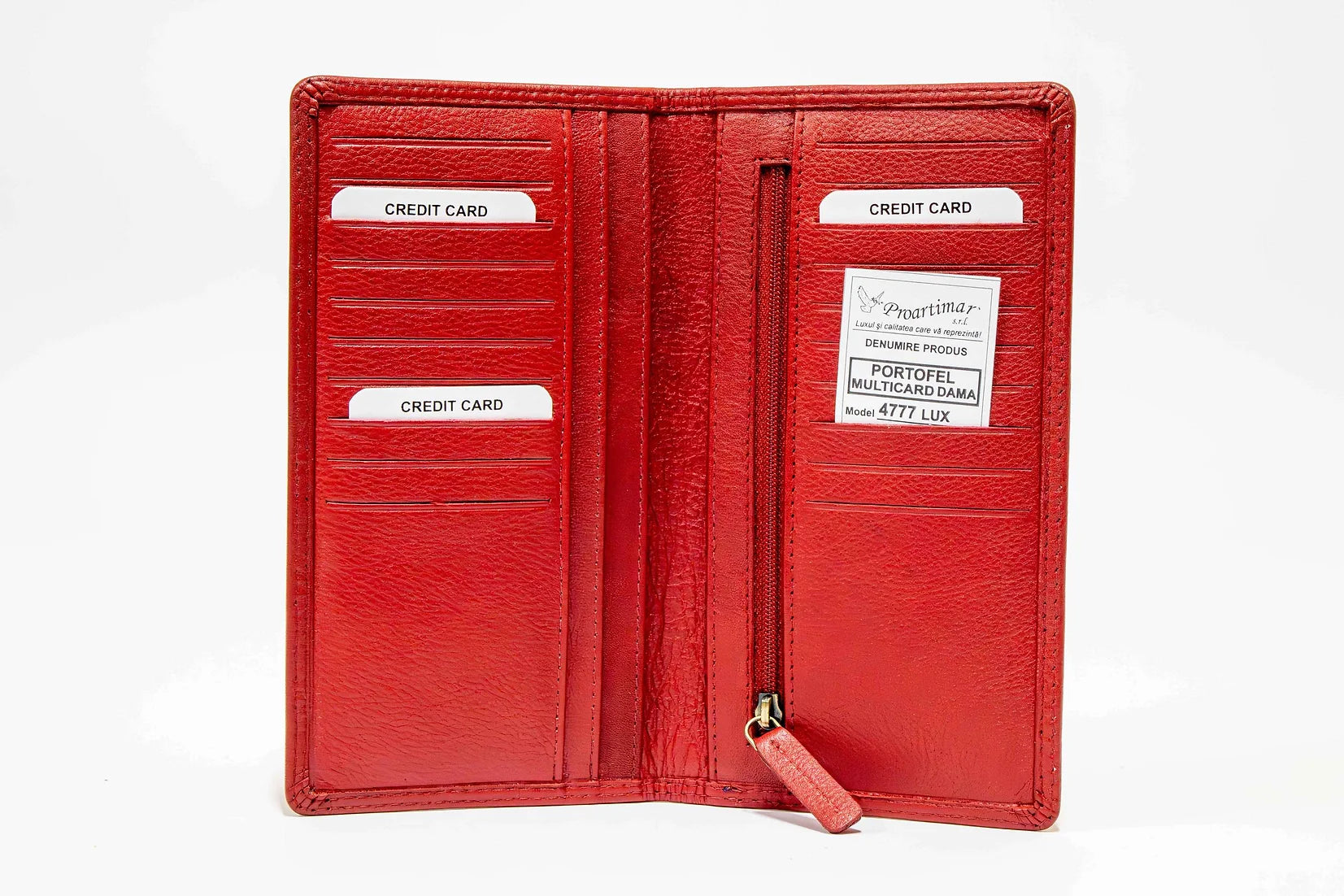 Portofel dama din piele naturala de vitel multi-card