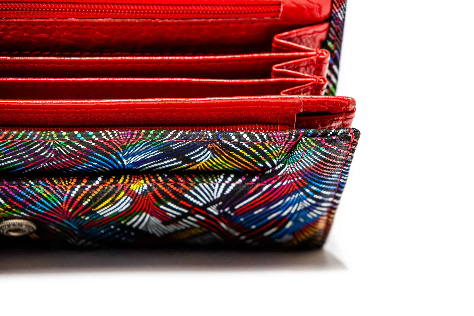 Portofel dama din piele naturala de vitel cu imprimeu Seraphina