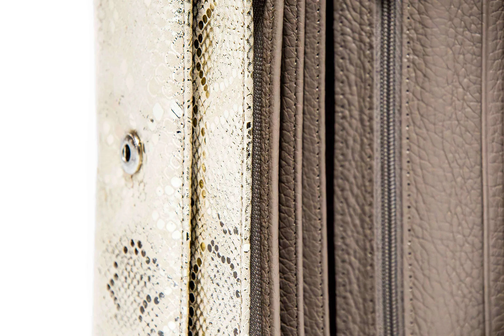 Portofel dama din piele naturala de vitel cu imprimeu Luna