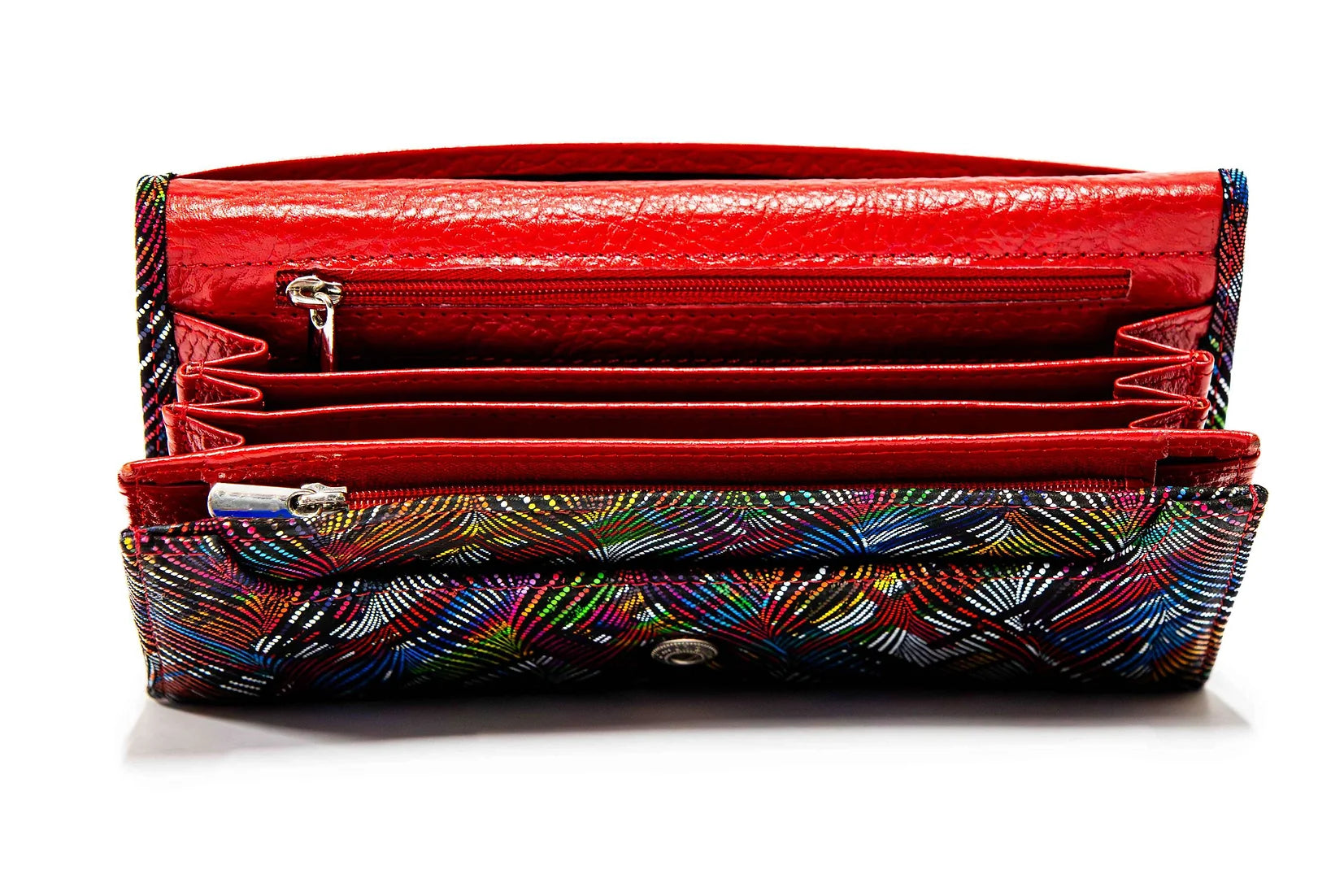 Portofel dama din piele naturala de vitel cu imprimeu Seraphina