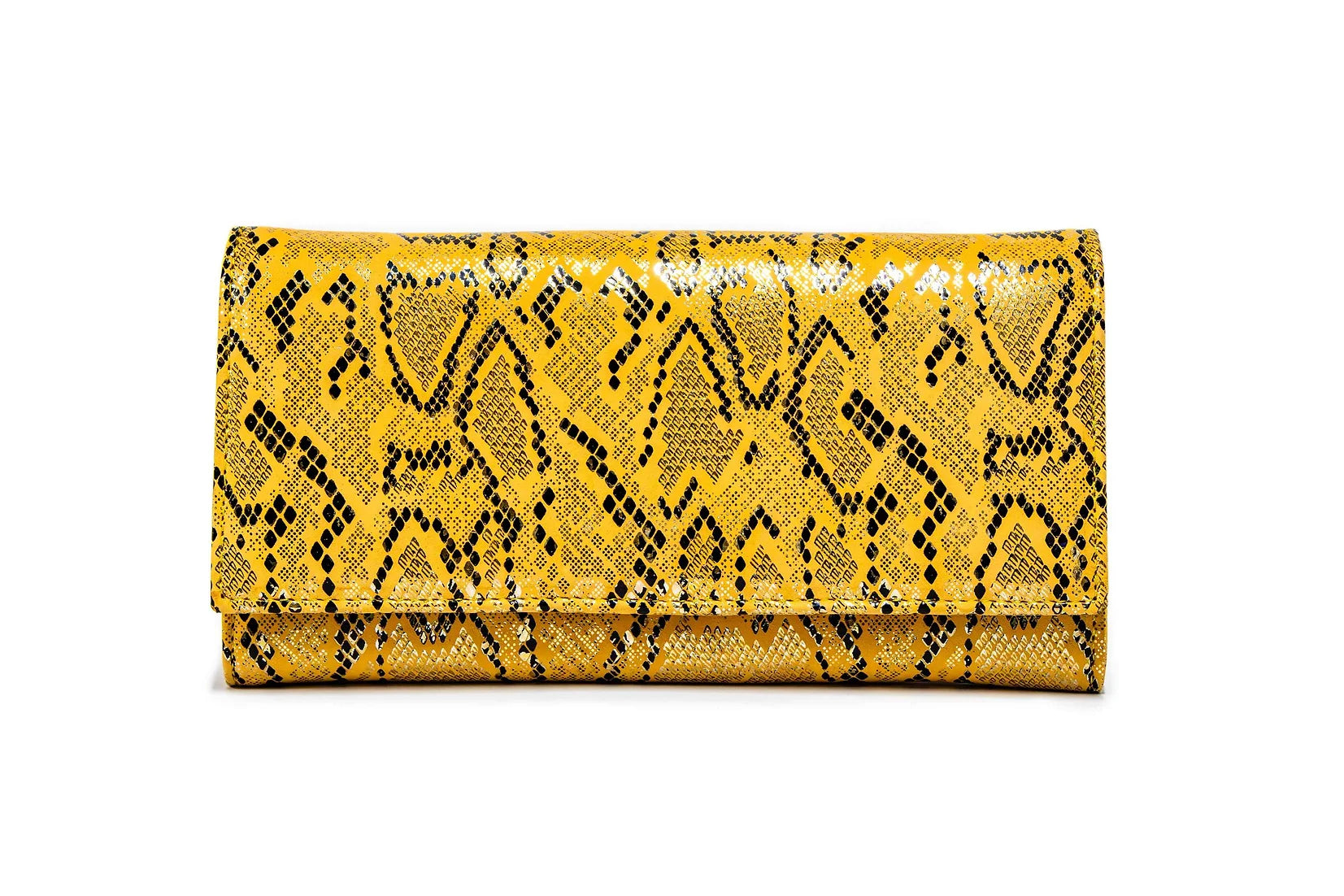 Portofel dama din piele naturala de vitel cu imprimeu Python