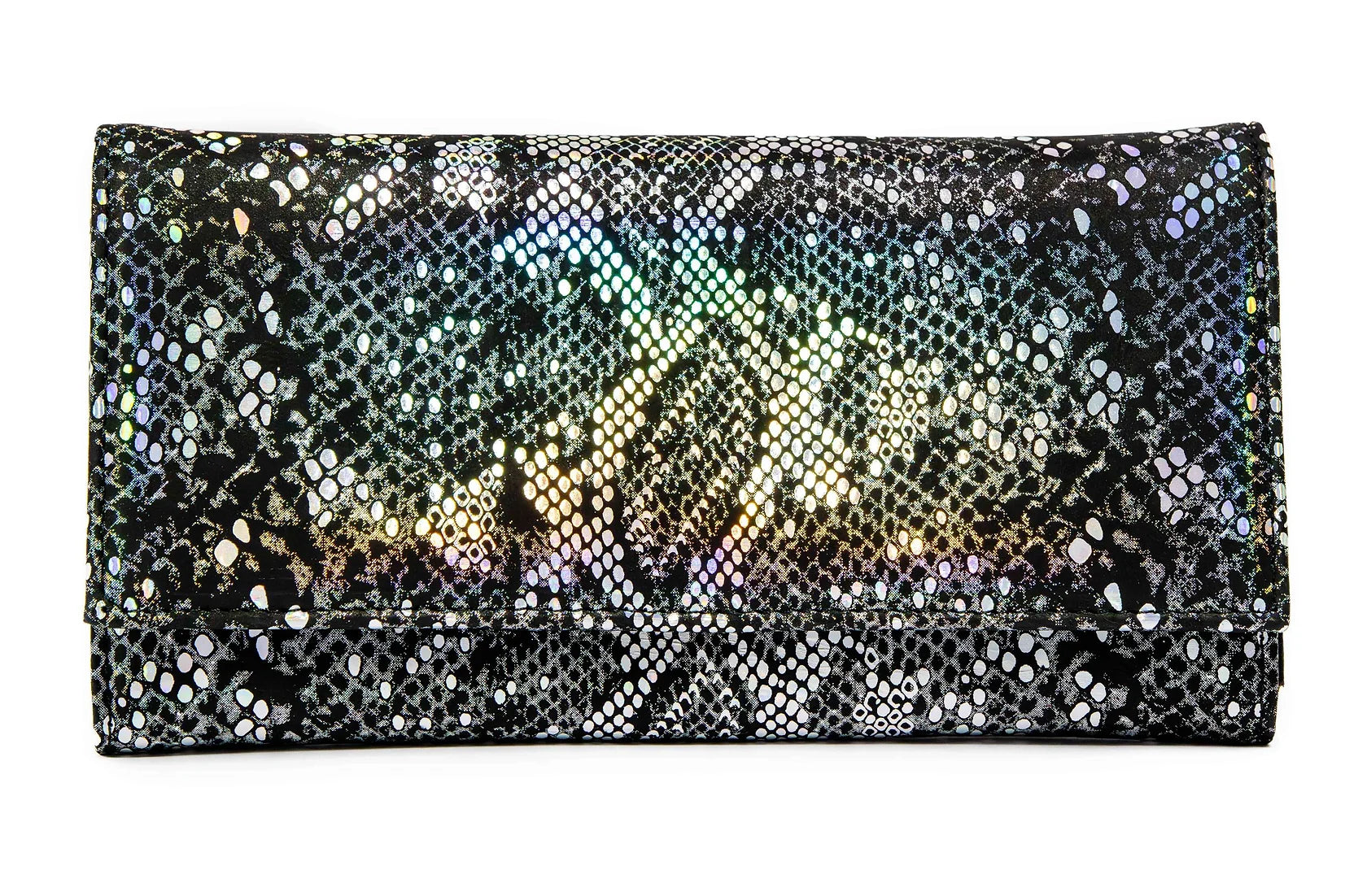 Portofel dama din piele naturala de vitel cu imprimeu