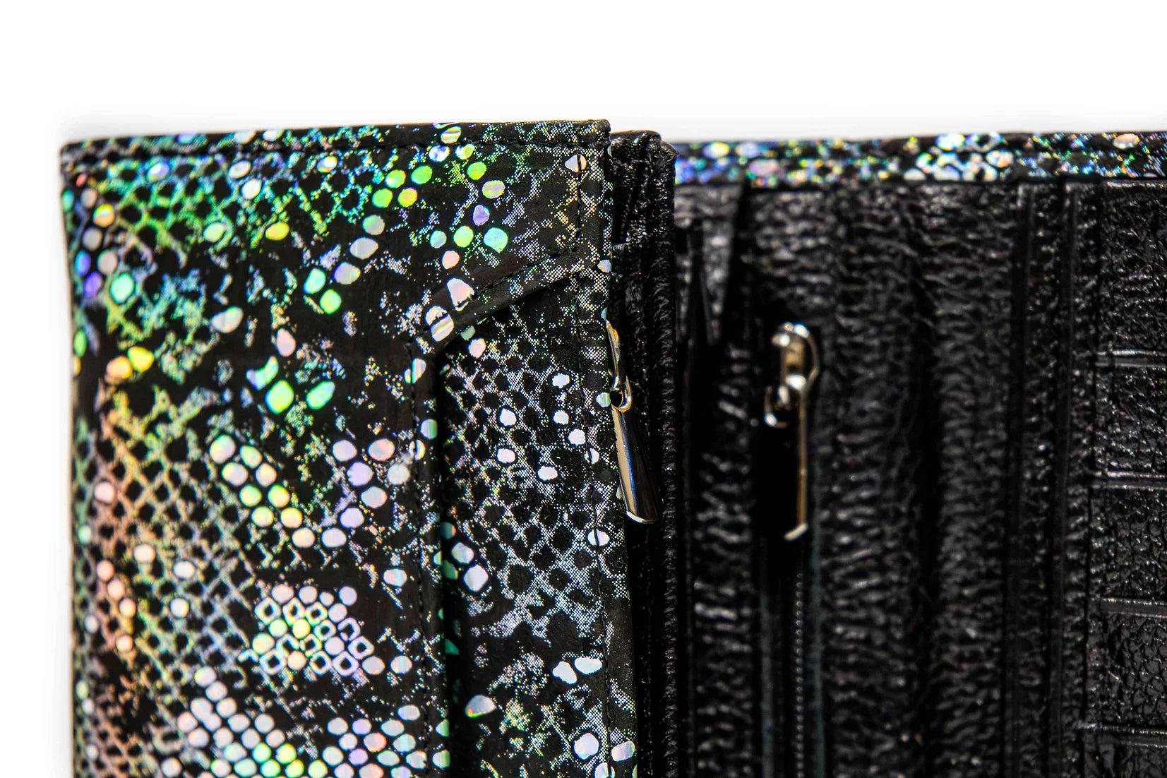 Portofel dama din piele naturala de vitel cu imprimeu