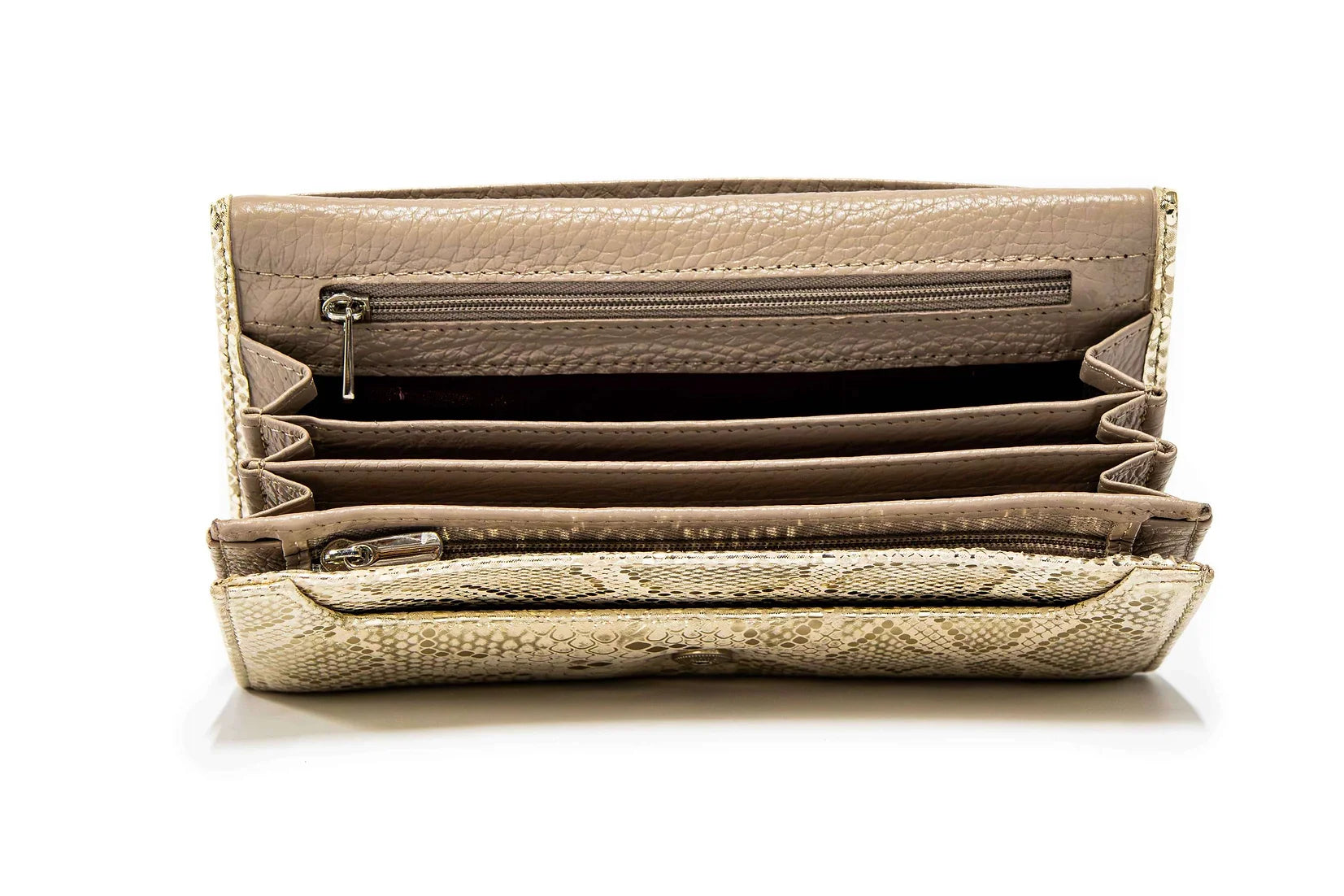 Portofel dama din piele naturala de vitel cu imprimeu Luna