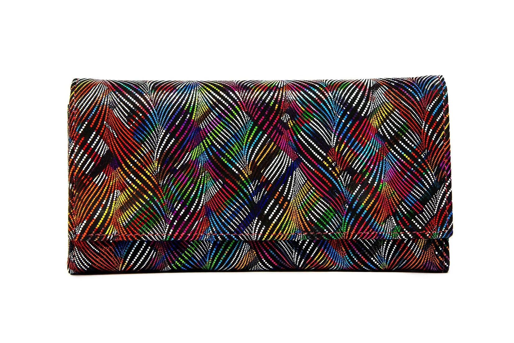 Portofel dama din piele naturala de vitel cu imprimeu Seraphina