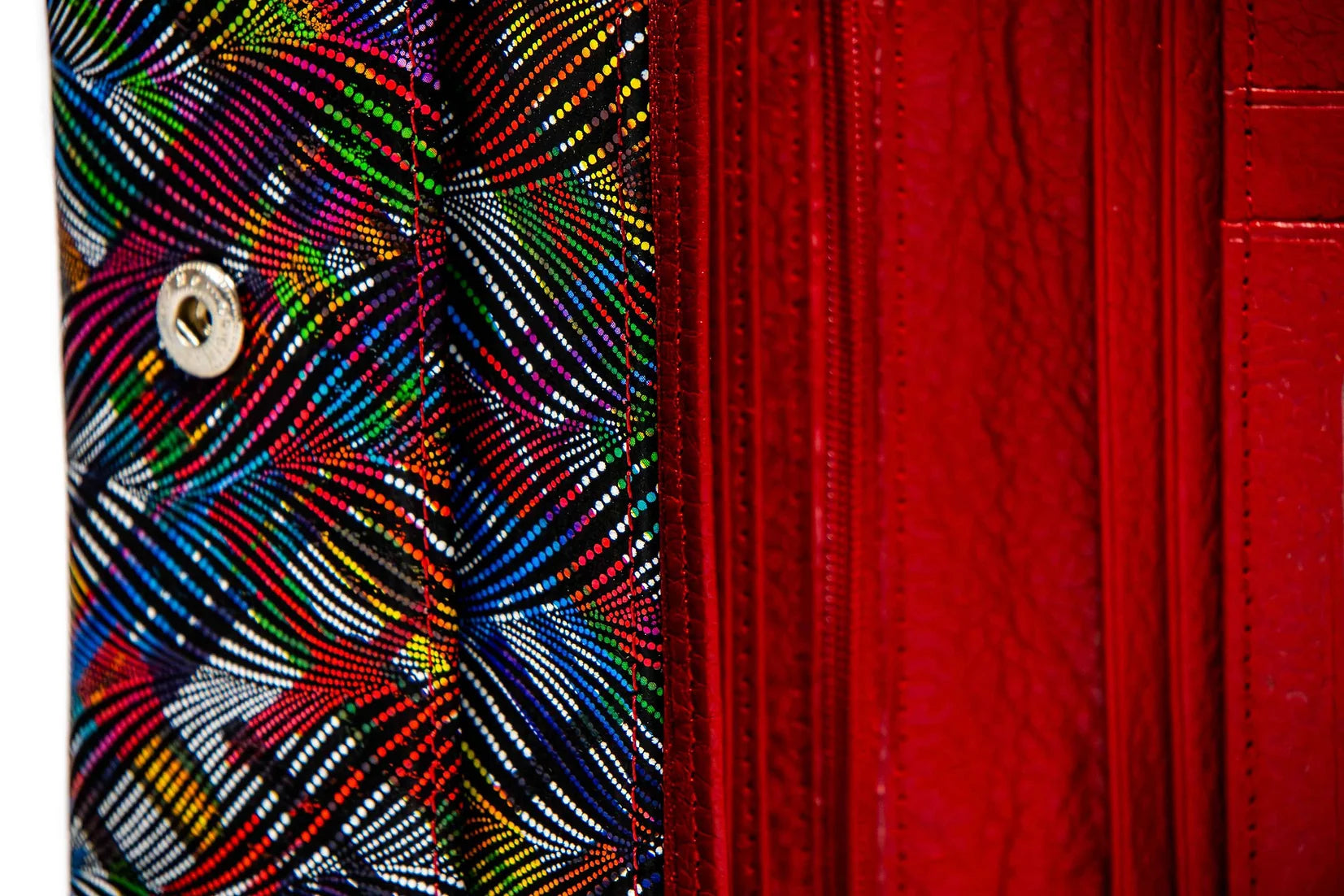 Portofel dama din piele naturala de vitel cu imprimeu Seraphina