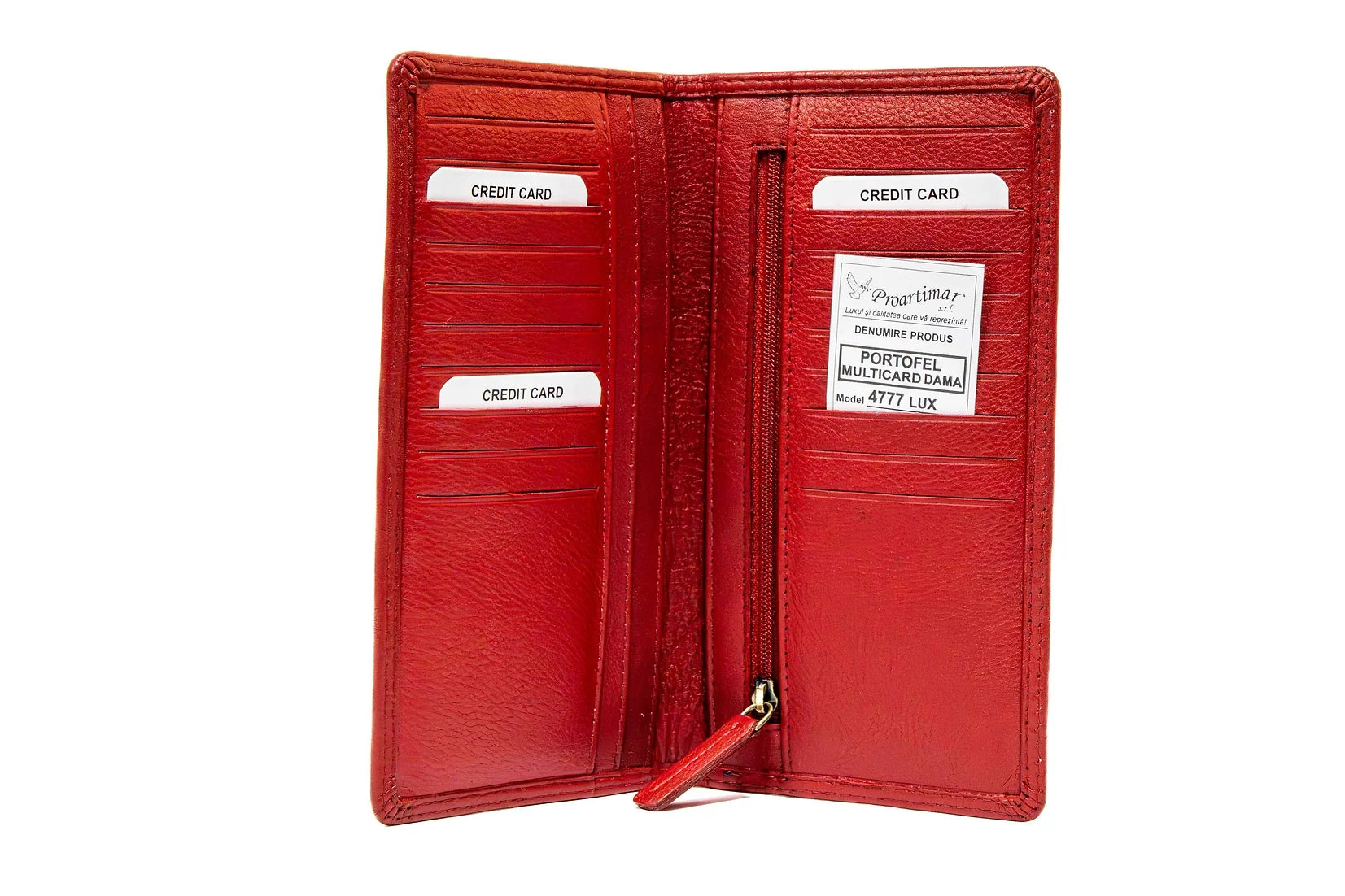 Portofel dama din piele naturala de vitel multi-card