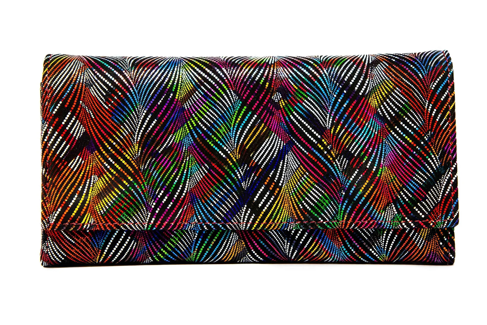 Portofel dama din piele naturala de vitel cu imprimeu Seraphina