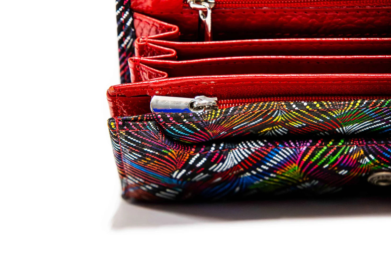 Portofel dama din piele naturala de vitel cu imprimeu Seraphina