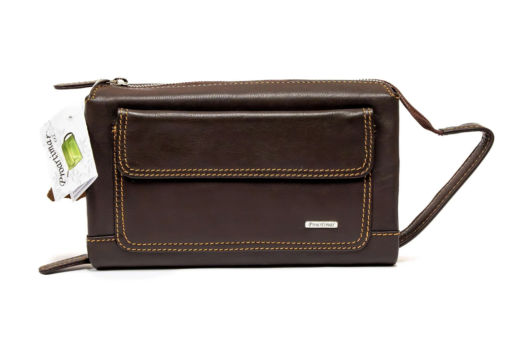 Borseta de mana barbati din piele naturala de vitel box superioara ,protectie RFID 10999