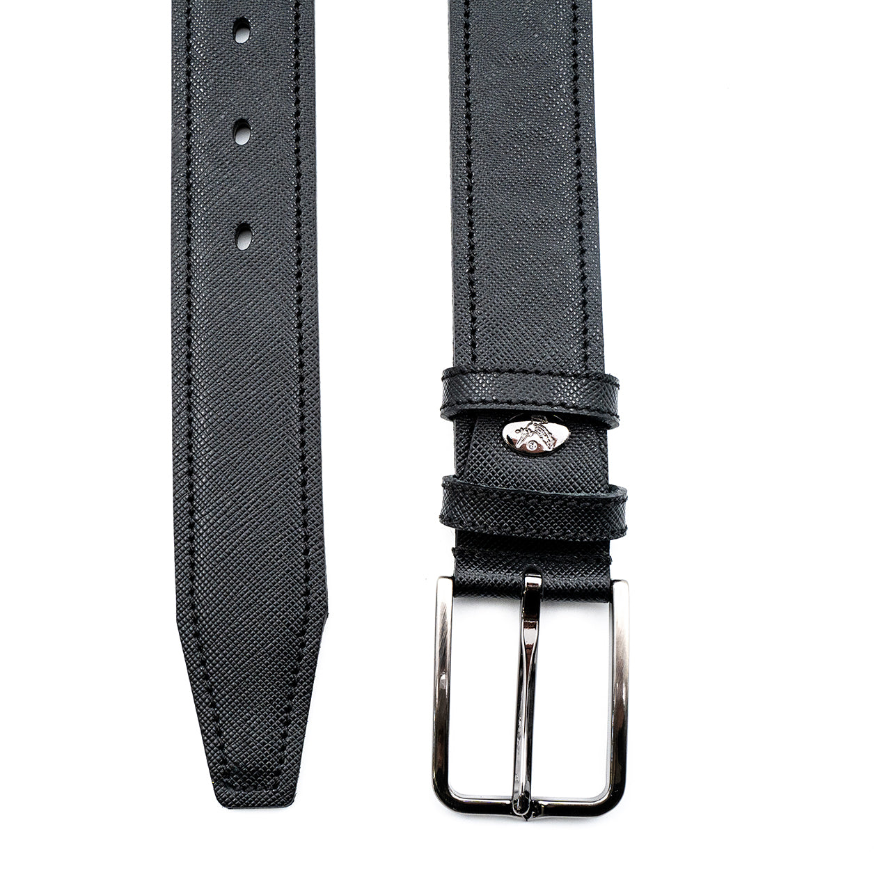 Curea de Bărbați Multi-Strat din Piele Naturală Saffiano 3.5 CM– Arhitectură Premium și Rafinament Italian