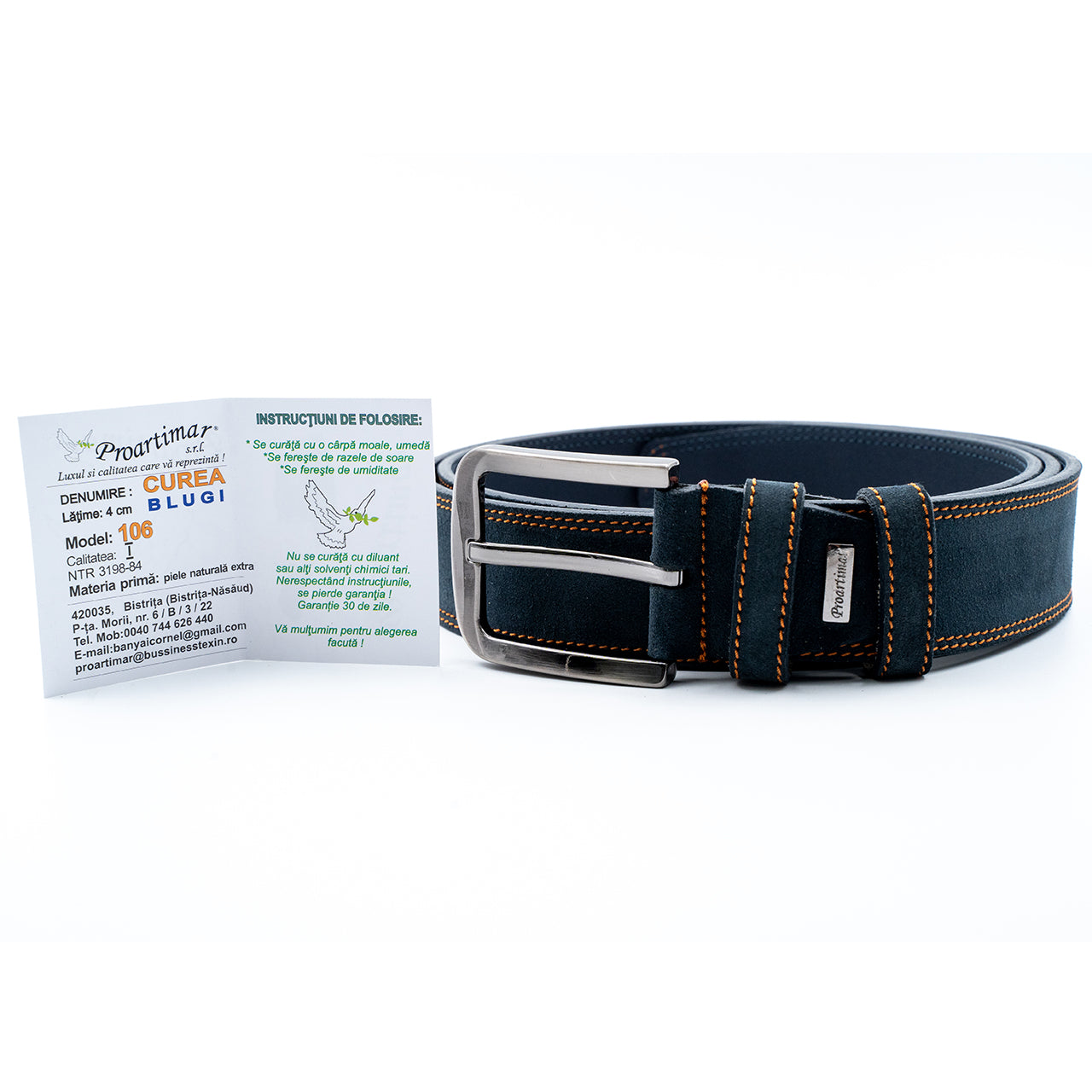 Curea de Bărbați pentru Blugi din Piele Naturală 4 CM– Structură Dual-Layer și Autenticitate Casual