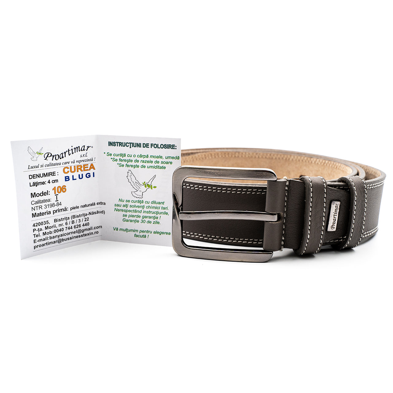 Curea de Bărbați pentru Blugi din Piele Naturală 4 CM– Structură Dual-Layer și Autenticitate Casual