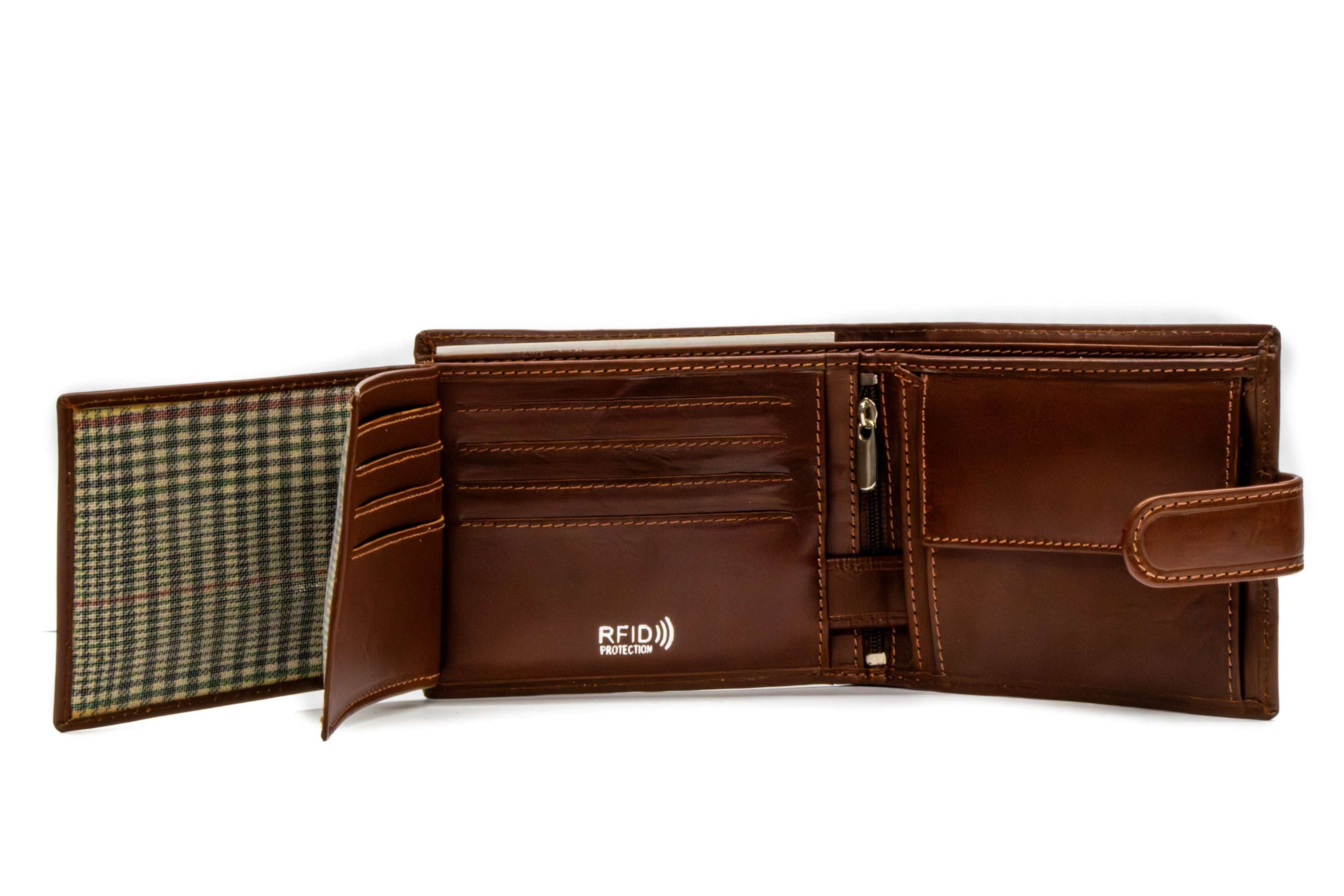 Portofel barbati din piele naturala tabacit vegetal cu protectie RFID