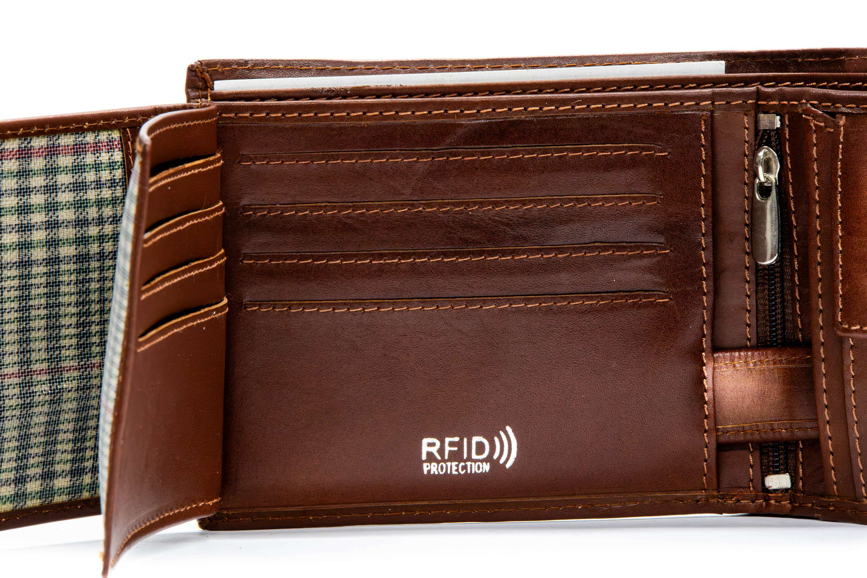 Portofel barbati din piele naturala tabacit vegetal cu protectie RFID