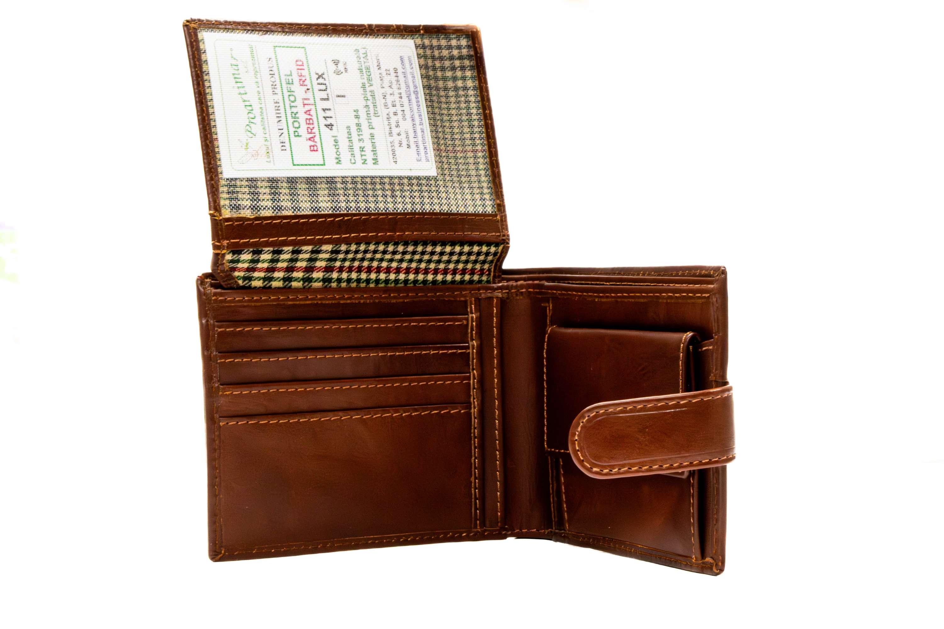 Portofel barbati din piele naturala tabacit vegetal cu protectie RFID